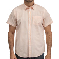Camisa Cuadros Naranja Manga Corta 100% Algodón 2604051