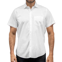 Camisa Blanca Lisa Manga Corta 100% Algodón 2604052