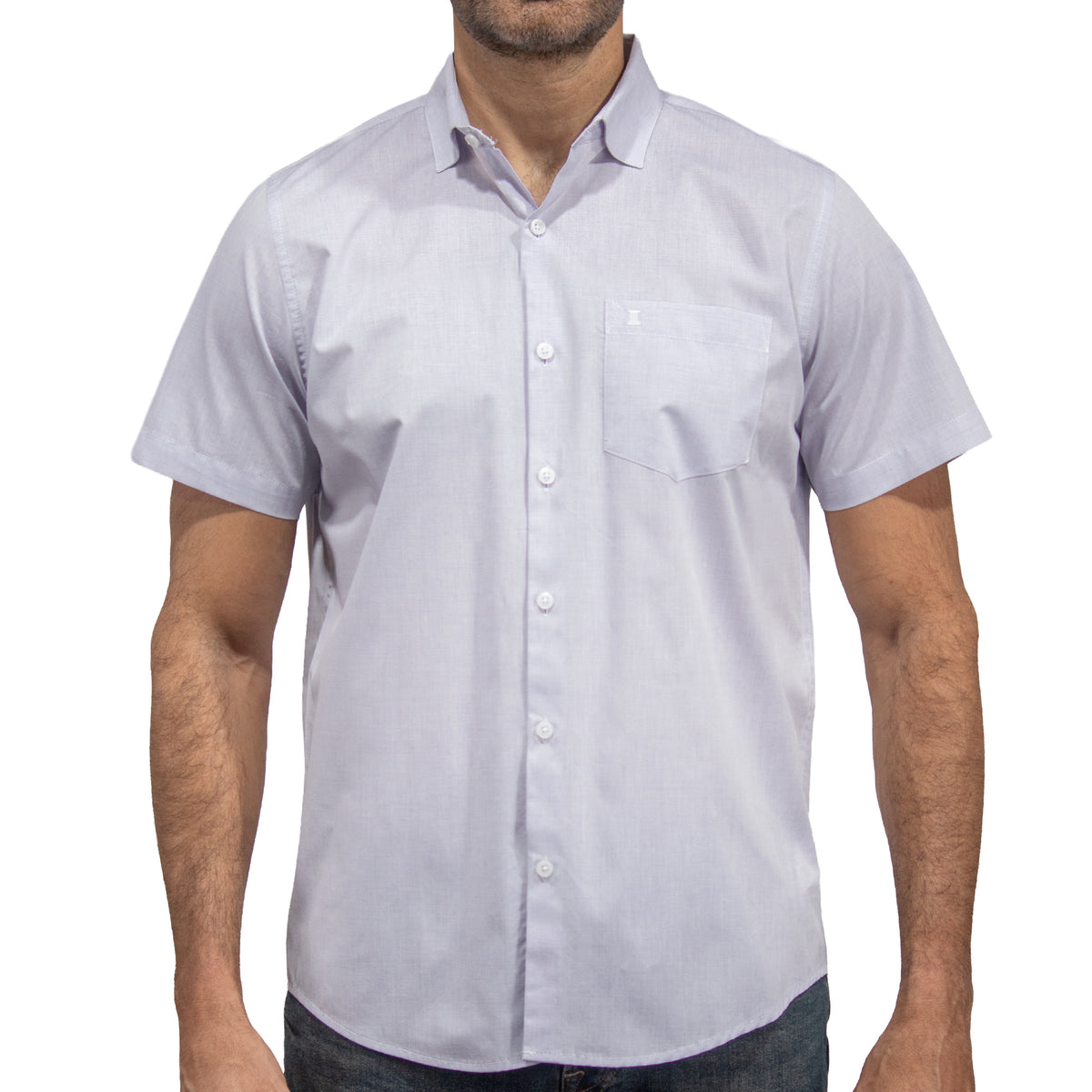 Camisa Morada Lisa Manga Corta 100% Algodón 2604053