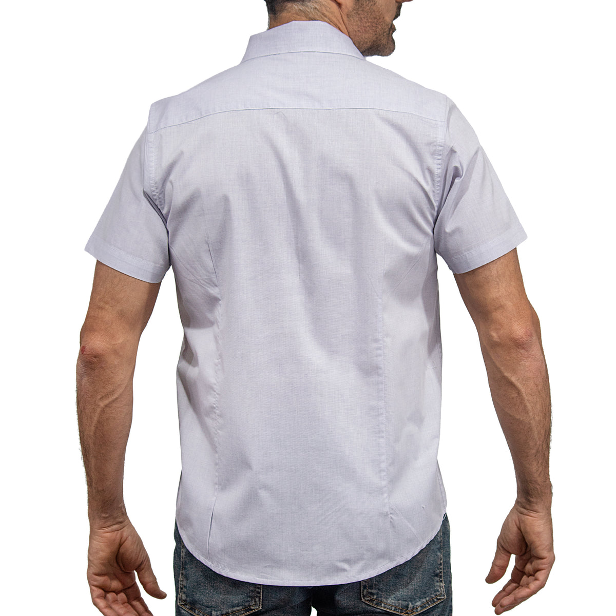 Camisa Morada Lisa Manga Corta 100% Algodón 2604053