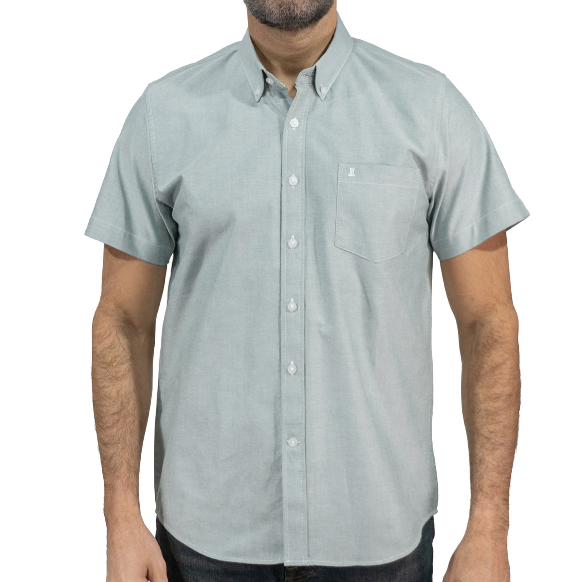 Camisa Verde Lisa Manga Corta 100% Algodón 2604055