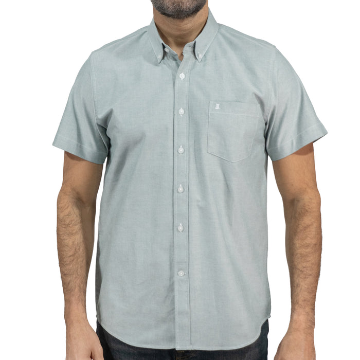 Camisa Verde Lisa Manga Corta 100% Algodón 2604055