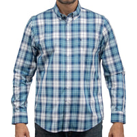 Camisa Cuadros Azul Manga Larga 100% Algodón 2605058
