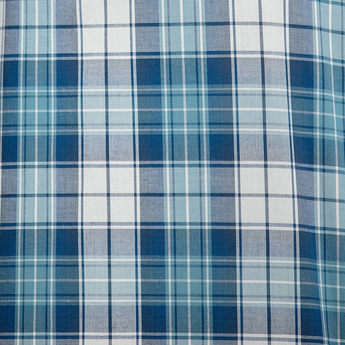 Camisa Cuadros Azul Manga Larga 100% Algodón 2605058
