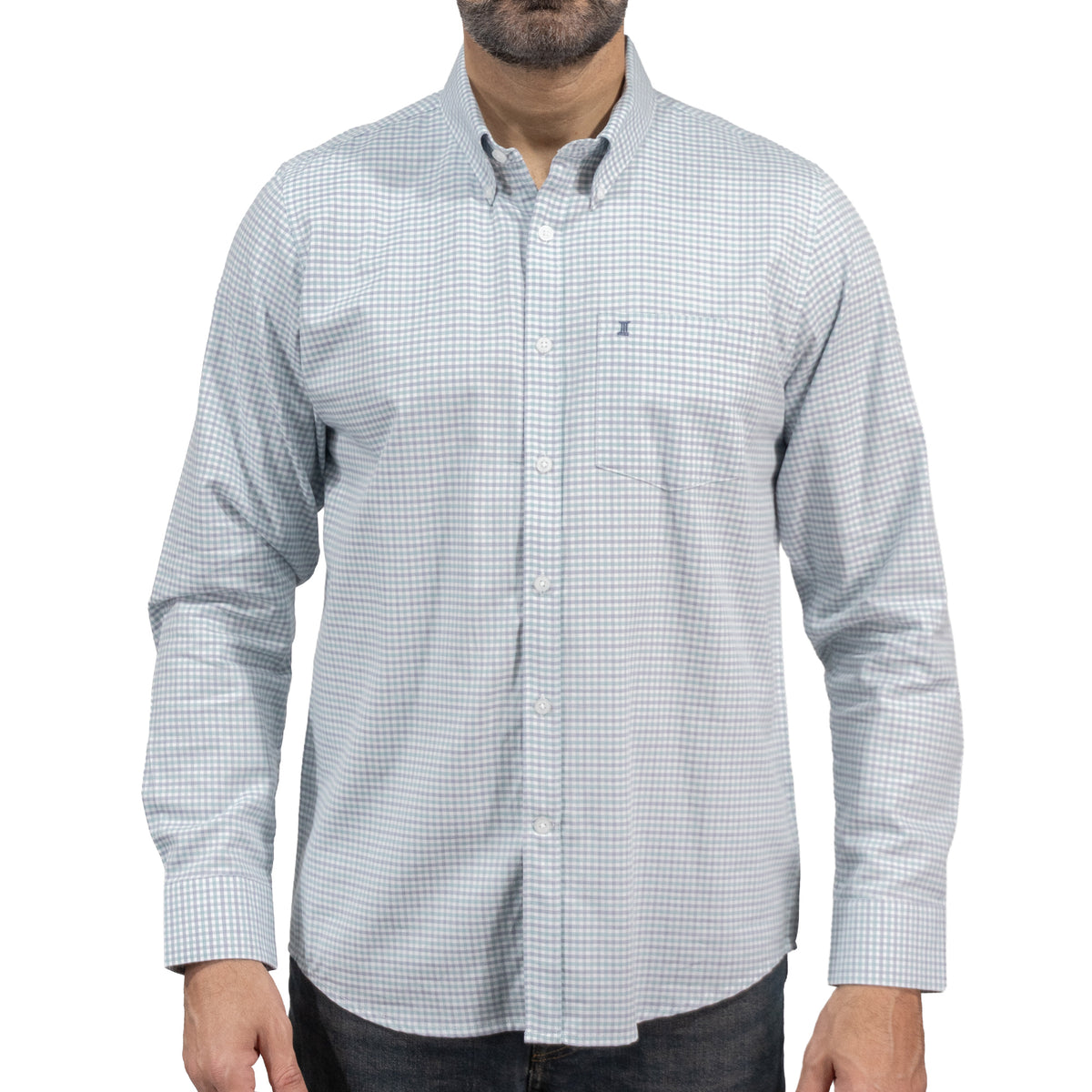 Camisa Cuadros Blanca Manga Larga 100% Algodón 2605060