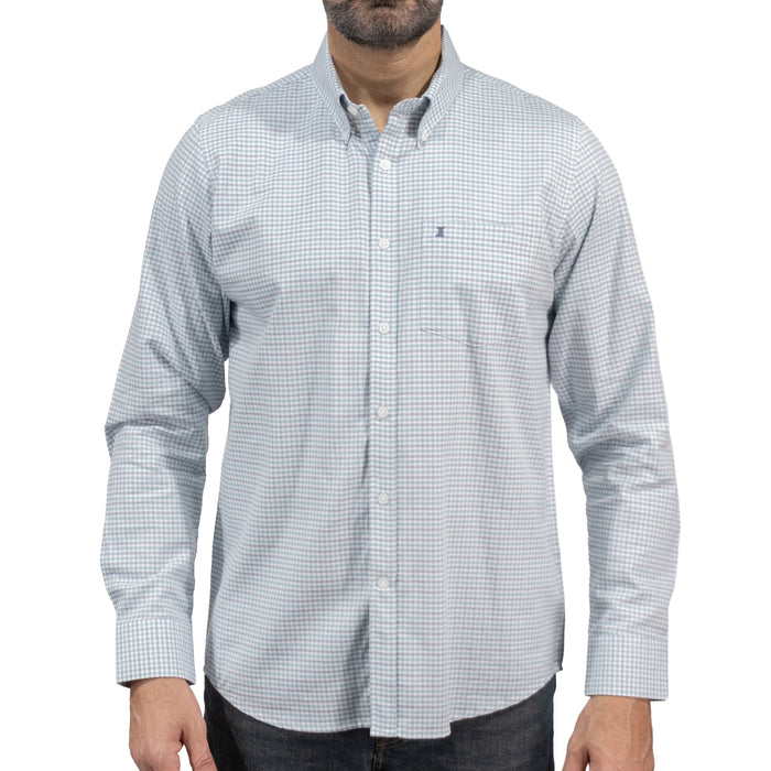 Camisa Cuadros Blanca Manga Larga 100% Algodón 2605060