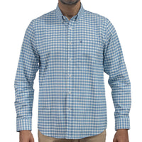 Camisa Cuadros Azul Manga Larga 100% Algodón 2605064