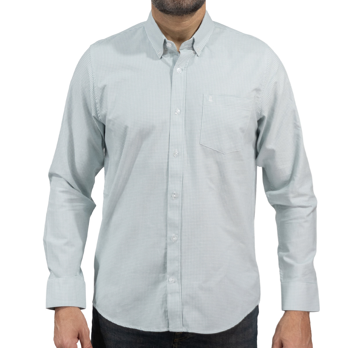 Camisa Cuadros Aqua Manga Larga 100% Algodón 2605066