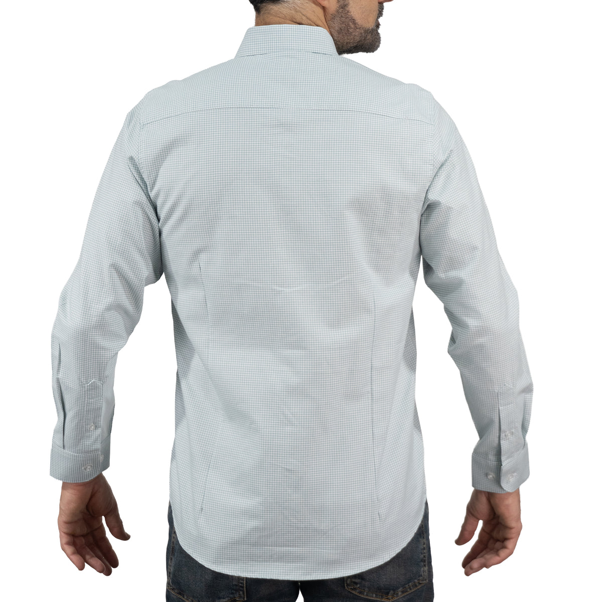 Camisa Cuadros Aqua Manga Larga 100% Algodón 2605066