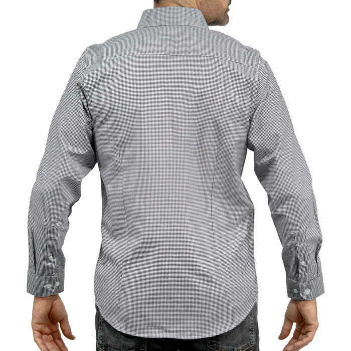 Camisa Cuadros Negra Manga Larga 100% Algodón 2605067