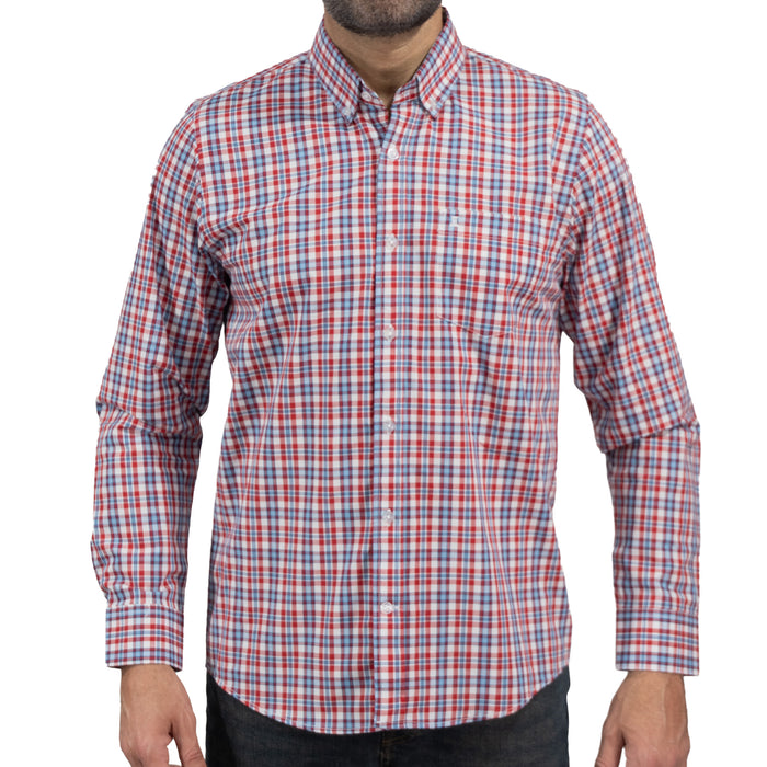 Camisa Cuadros Roja Manga Larga 100% Algodón 2605068