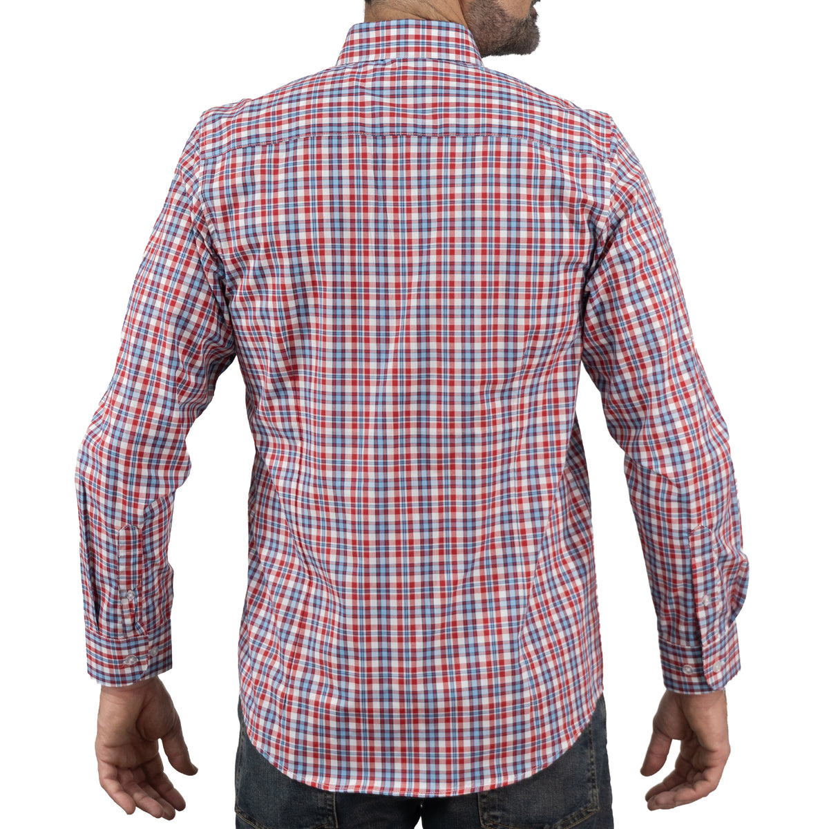 Camisa Cuadros Roja Manga Larga 100% Algodón 2605068