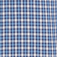 Camisa Cuadros Azul Manga Larga 100% Algodón 2605069