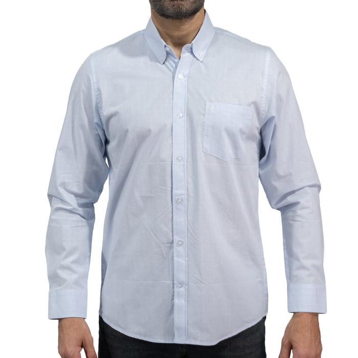 Camisa Azul Lisa Manga Larga 100% Algodón 2605070 - dioromx