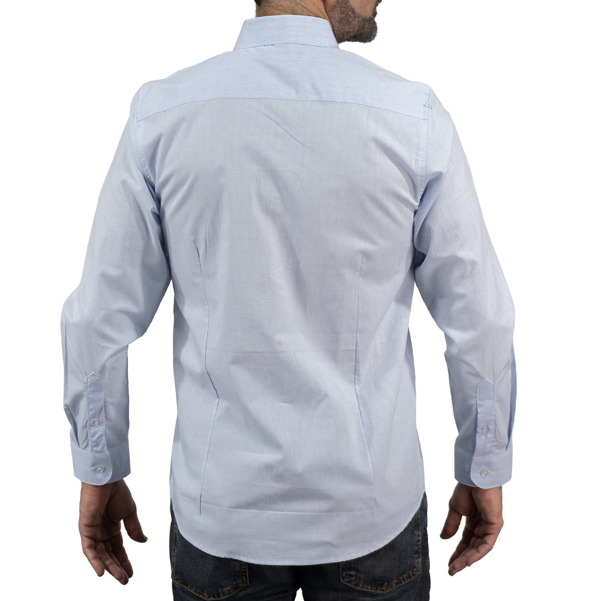 Camisa Azul Lisa Manga Larga 100% Algodón 2605070 - dioromx