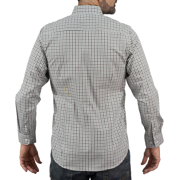Camisa Verde Cuadros Manga Larga 100% Algodón 2605071