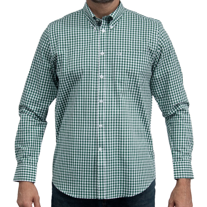 Camisa Cuadros Verde Manga Larga 100% Algodón 2605072