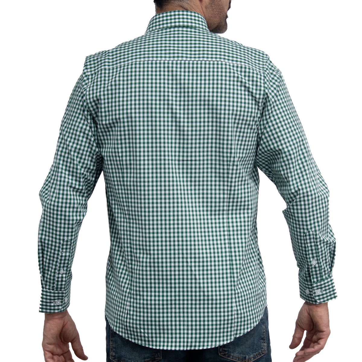 Camisa Cuadros Verde Manga Larga 100% Algodón 2605072