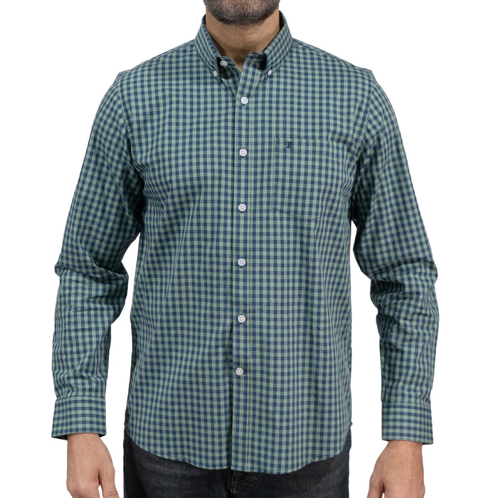 Camisa Cuadros Verde Manga Larga 100% Algodón 2605076 - dioromx
