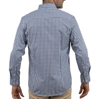 Camisa Cuadros Azul Manga Larga 100% Algodón 2605077