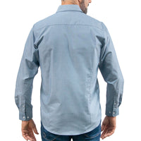 Camisa Azul Lisa Manga Larga 100% Algodón 2605078