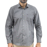 Camisa Gris Lisa Manga Larga 100% Algodón 2605079