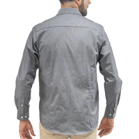 Camisa Gris Lisa Manga Larga 100% Algodón 2605079