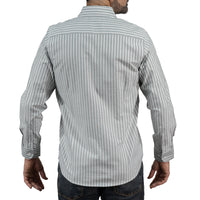 Camisa Rayas Gris Manga Larga 100% Algodón 2605083