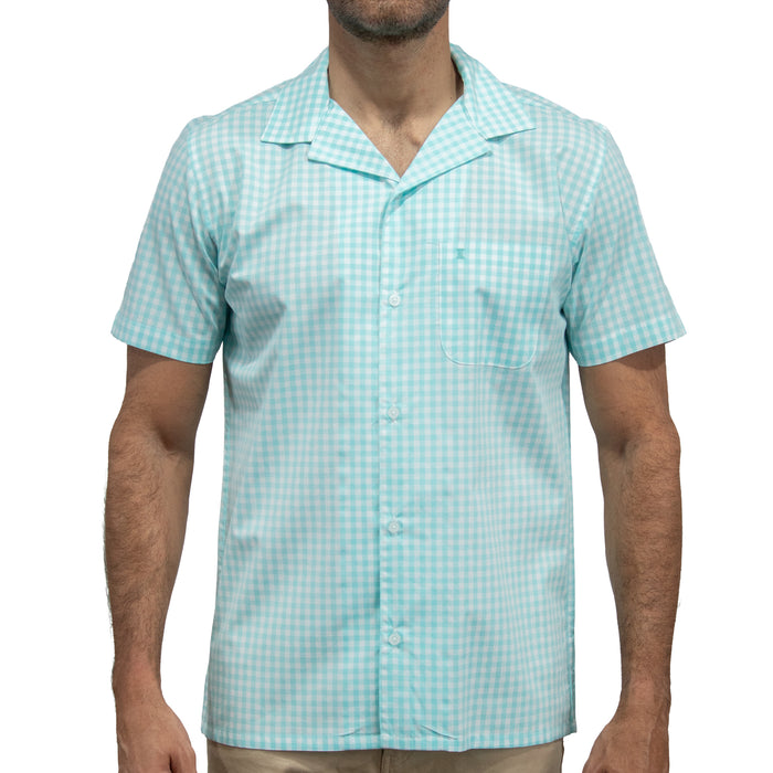 Camisa Cuadros Azul Manga Corta 100% Algodón 2605084