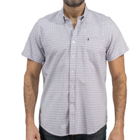Camisa Cuadros Blanca Manga Corta 100% Algodón 2605085