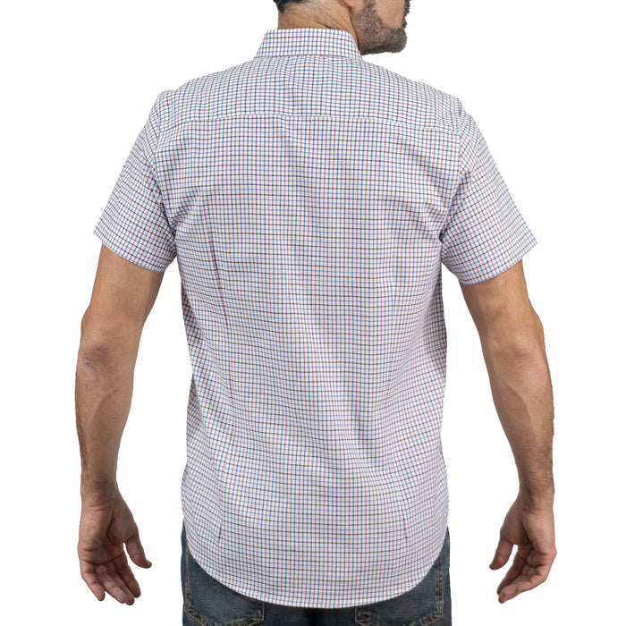 Camisa Cuadros Blanca Manga Corta 100% Algodón 2605085