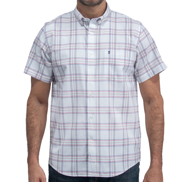Camisa Cuadros Blanca Manga Corta 100% Algodón 2605086