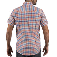 Camisa Naranja Cuadros Manga Corta 100% Algodón 2605087