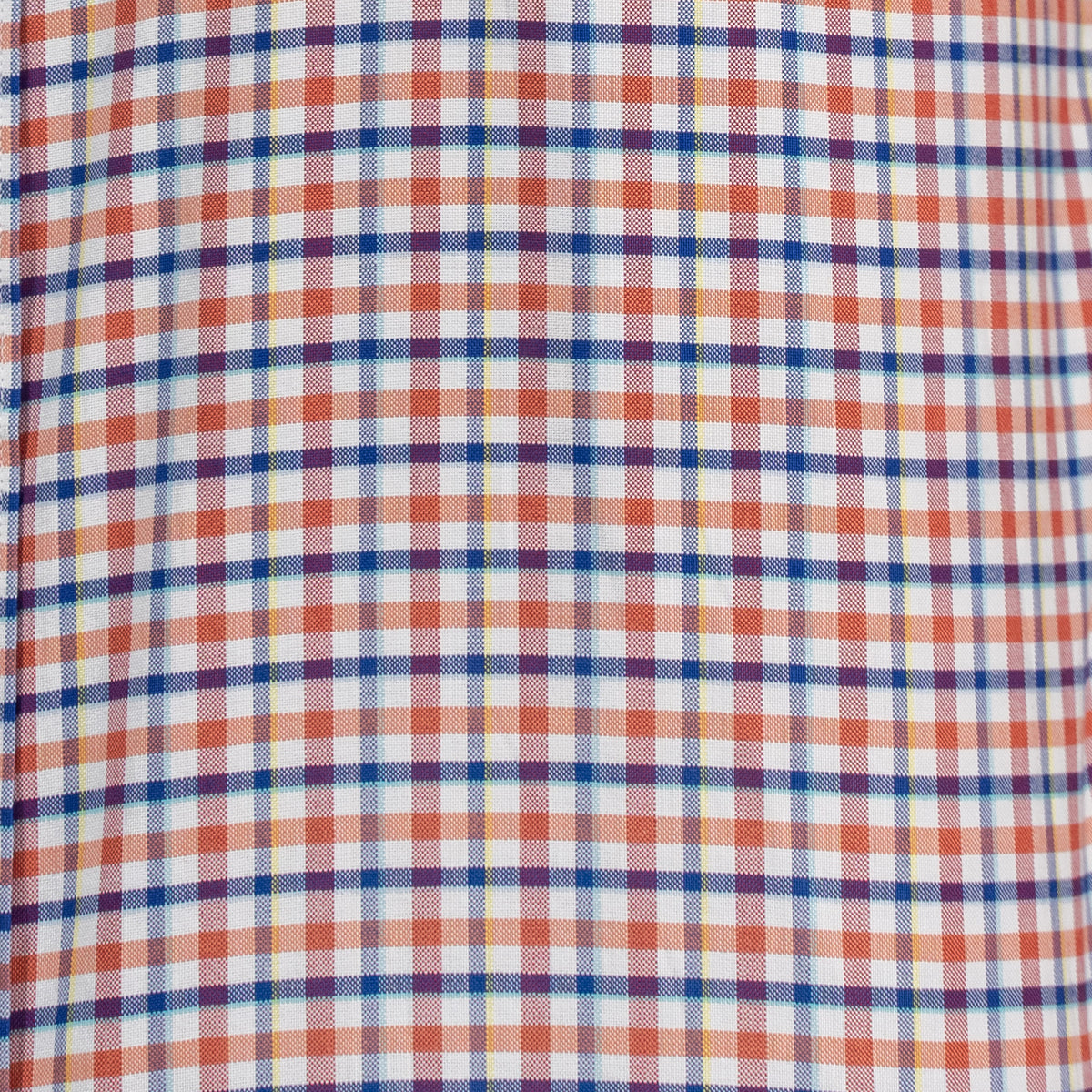 Camisa Naranja Cuadros Manga Corta 100% Algodón 2605087