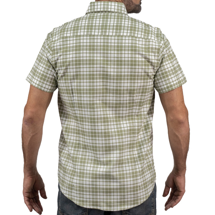 Camisa Cuadros Verde Manga Corta 100% Algodón 2605088