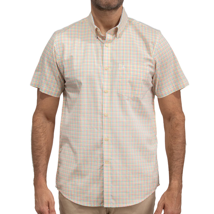 Camisa Cuadros Amarilla Manga Corta 100% Algodón 2605090