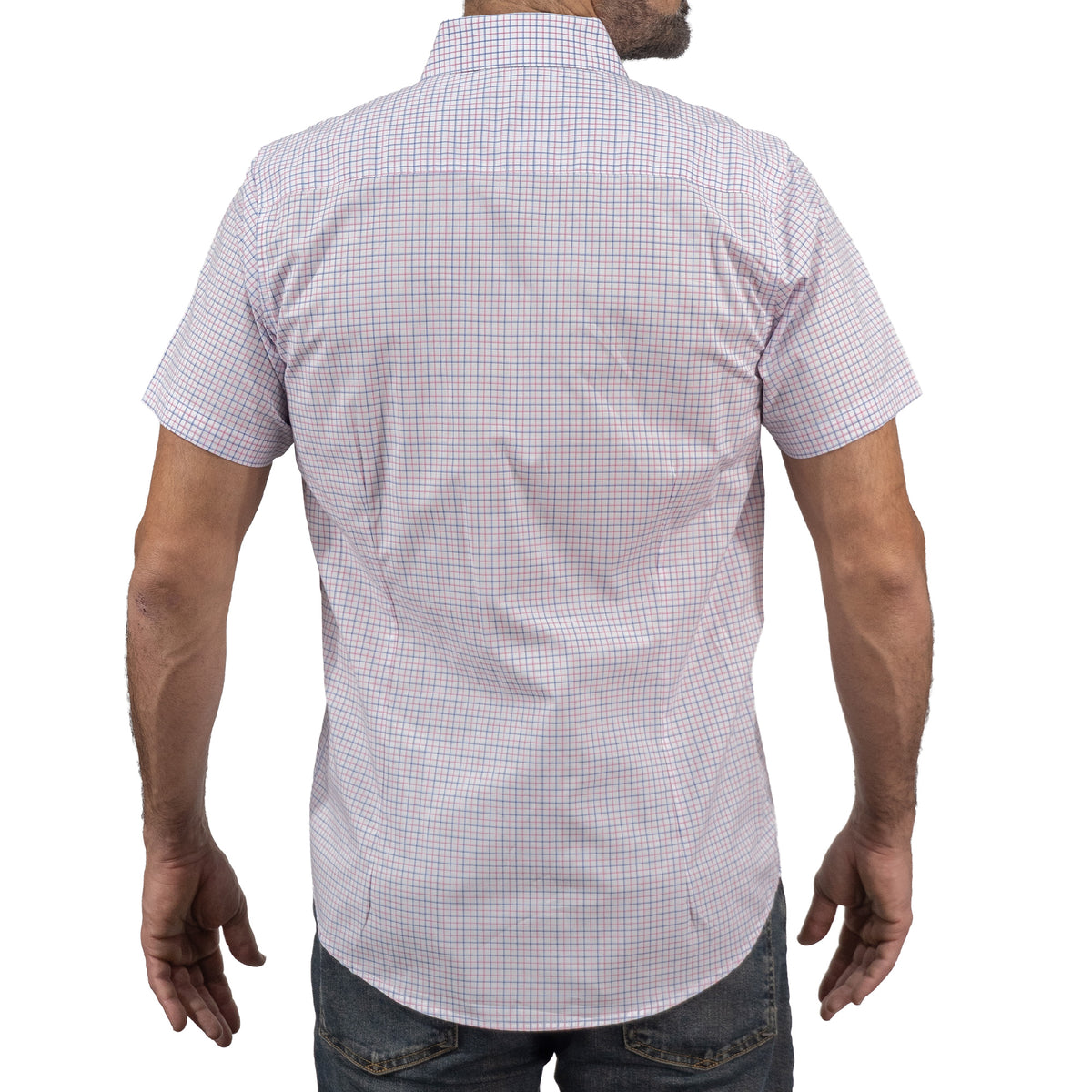 Camisa Cuadros Blanca Manga Corta 100% Algodón 2605091
