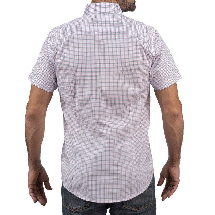 Camisa Cuadros Blanca Manga Corta 100% Algodón 2605091