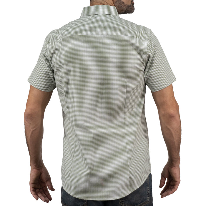 Camisa Cuadros Verde Manga Corta 100% Algodón 2605092