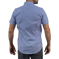 Camisa Cuadros Azul Manga Corta 100% Algodón 2605093