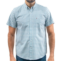 Camisa Cuadros Azul Manga Corta 100% Algodón 2605094