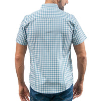 Camisa Cuadros Azul Manga Corta 100% Algodón 2605094