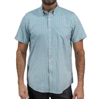 Camisa Cuadros Aqua Manga Corta 100% Algodón 2605095