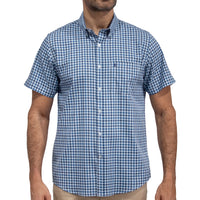 Camisa Cuadros Azul Manga Corta 100% Algodón 2605096