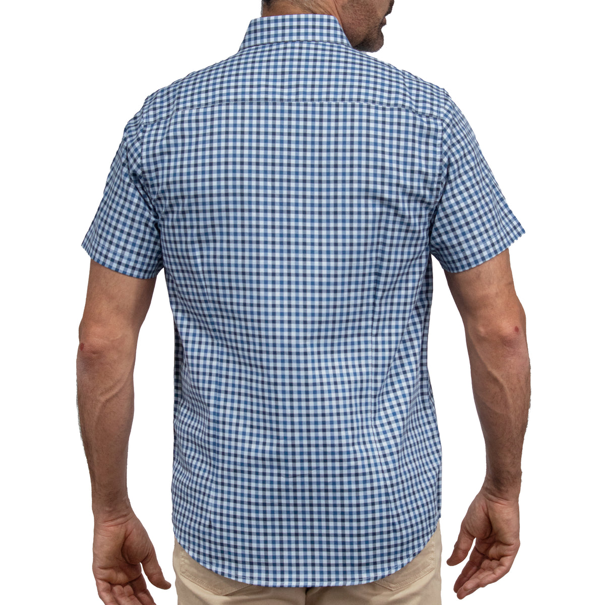 Camisa Cuadros Azul Manga Corta 100% Algodón 2605096