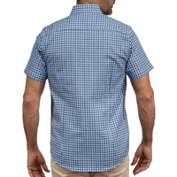 Camisa Cuadros Azul Manga Corta 100% Algodón 2605096