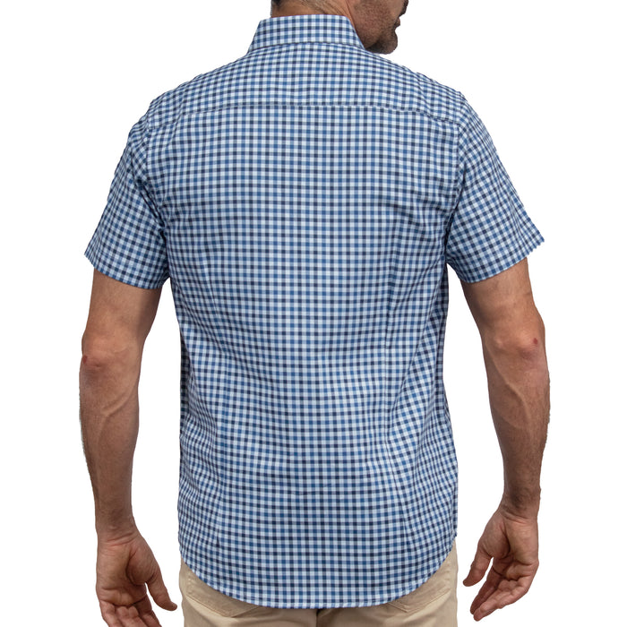 Camisa Cuadros Azul Manga Corta 100% Algodón 2605096