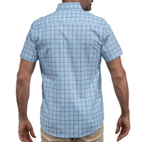 Camisa Cuadros Azul Manga Corta 100% Algodón 2605098