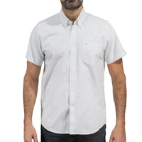 Camisa Rayas Blanca Manga Corta 100% Algodón 2605099