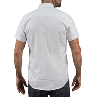 Camisa Rayas Blanca Manga Corta 100% Algodón 2605099